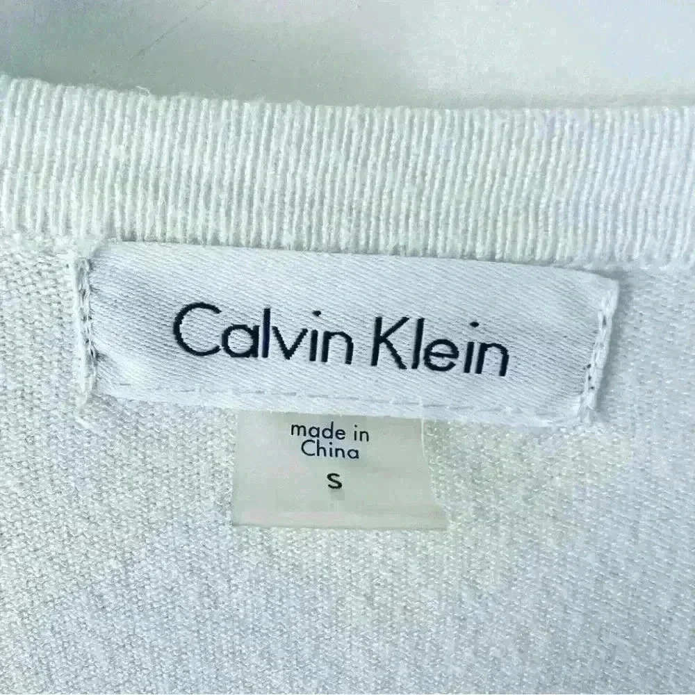 CALVIN KLEIN WHITE CREPE KNIT WRAP AROUND DRESS SIZE SMALL